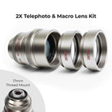 Kit d'objectifs téléobjectif et macro rétro 2X (monture 17 mm)