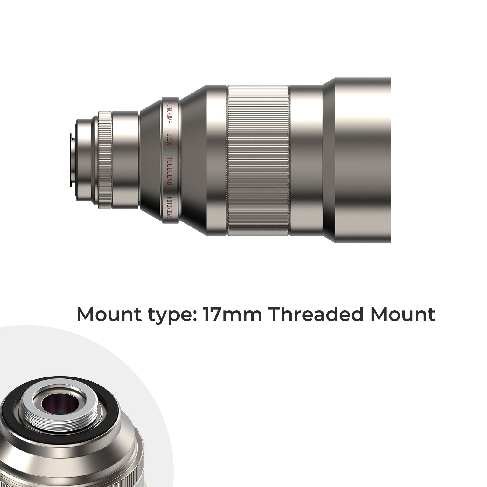 Fotorgear 3.5x Telephoto Lens Retro series 3.5x Telephoto & Macro Lens Kit (17mm mount)