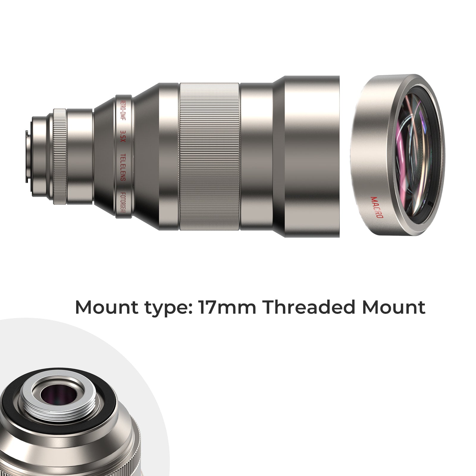 Fotorgear 3.5x Telephoto & Macro Lens Kit Retro series 3.5x Telephoto & Macro Lens Kit (17mm mount)
