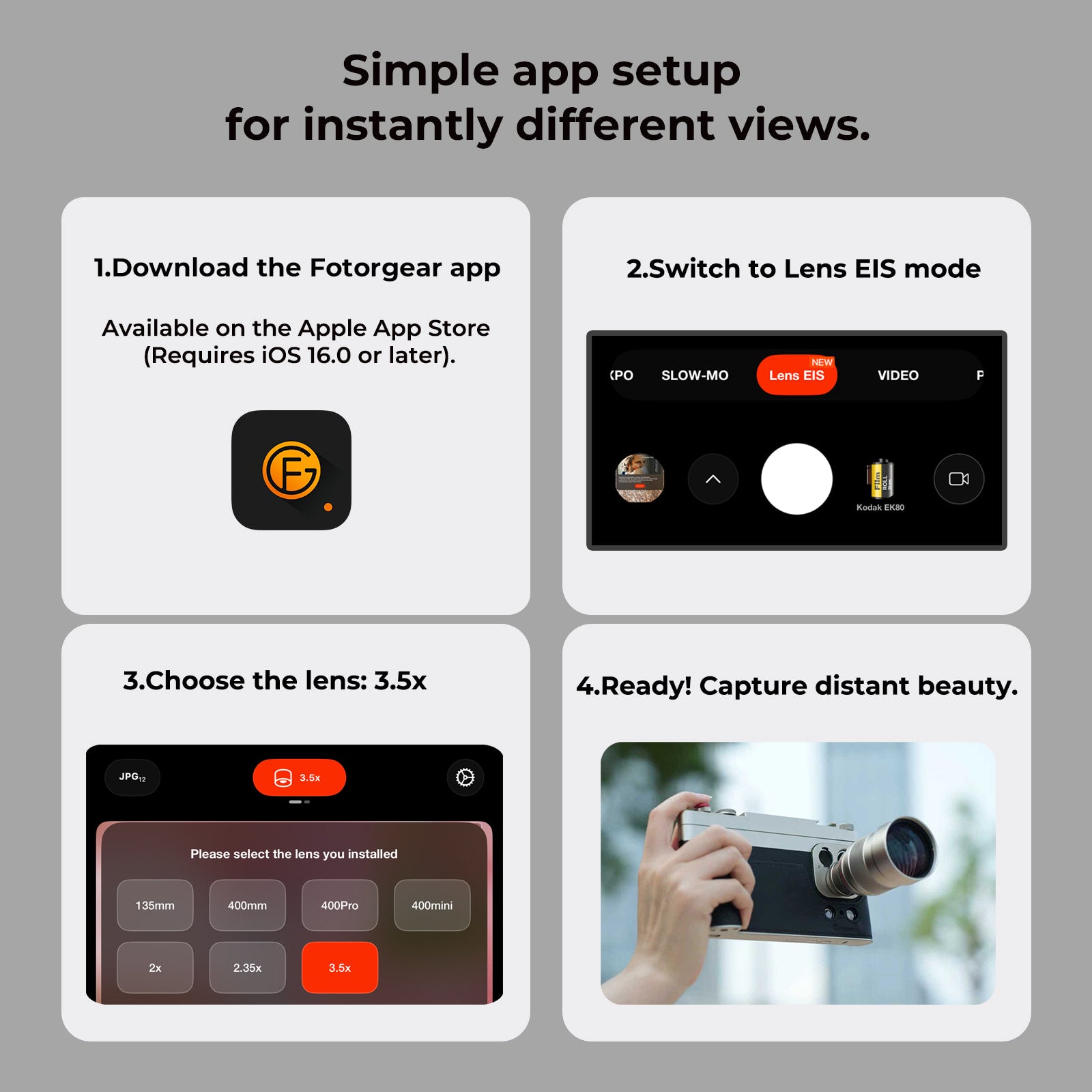 Fotorgear Retro series 3.5x Telephoto & Macro Lens Kit (T mount)