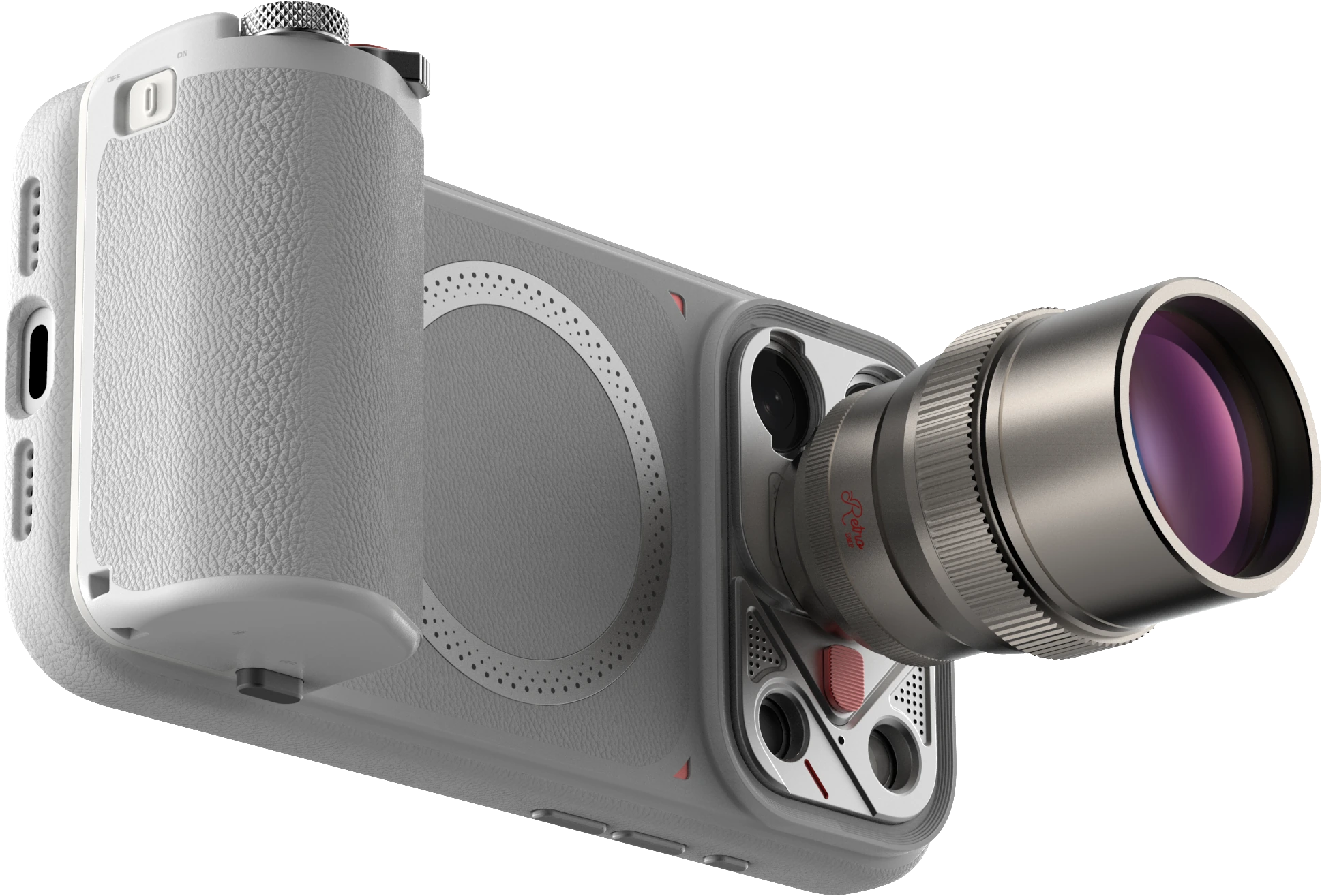 FR-N case with photography grip and Retro DMF telephoto lens