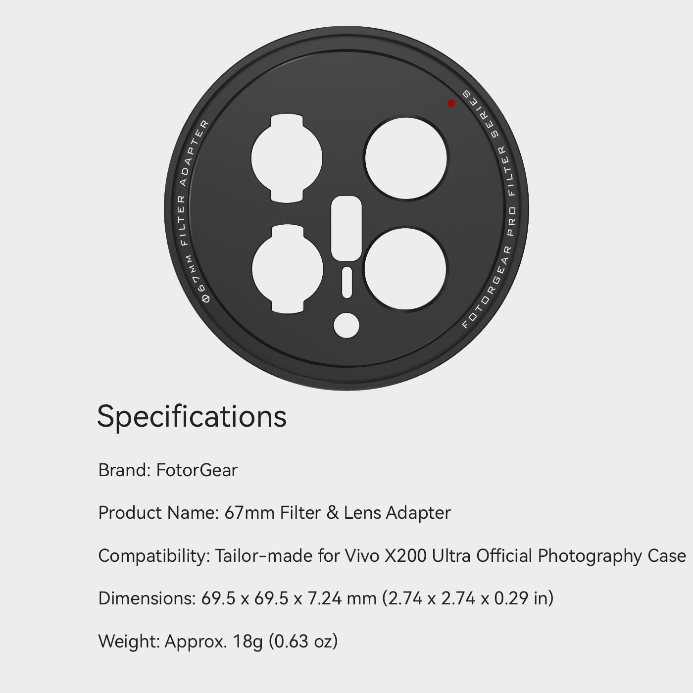 Fotorgear 2-in-1 adapter for Vivo X200 Ultra