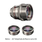 Kit d'objectifs téléobjectif et macro 2X rétro (monture T)
