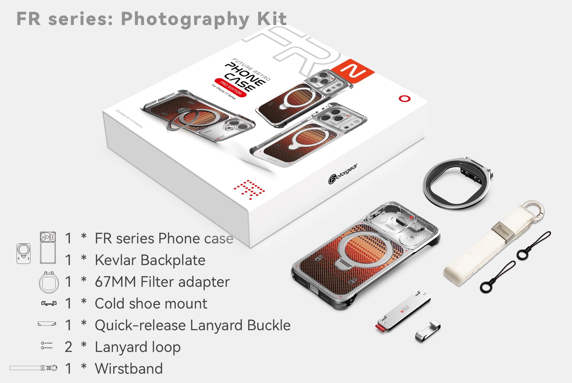 Fotorgear Photography Kit (Full Expansion Set) / iPhone 17 FR Series: Modular Photography Case for iPhone 17
