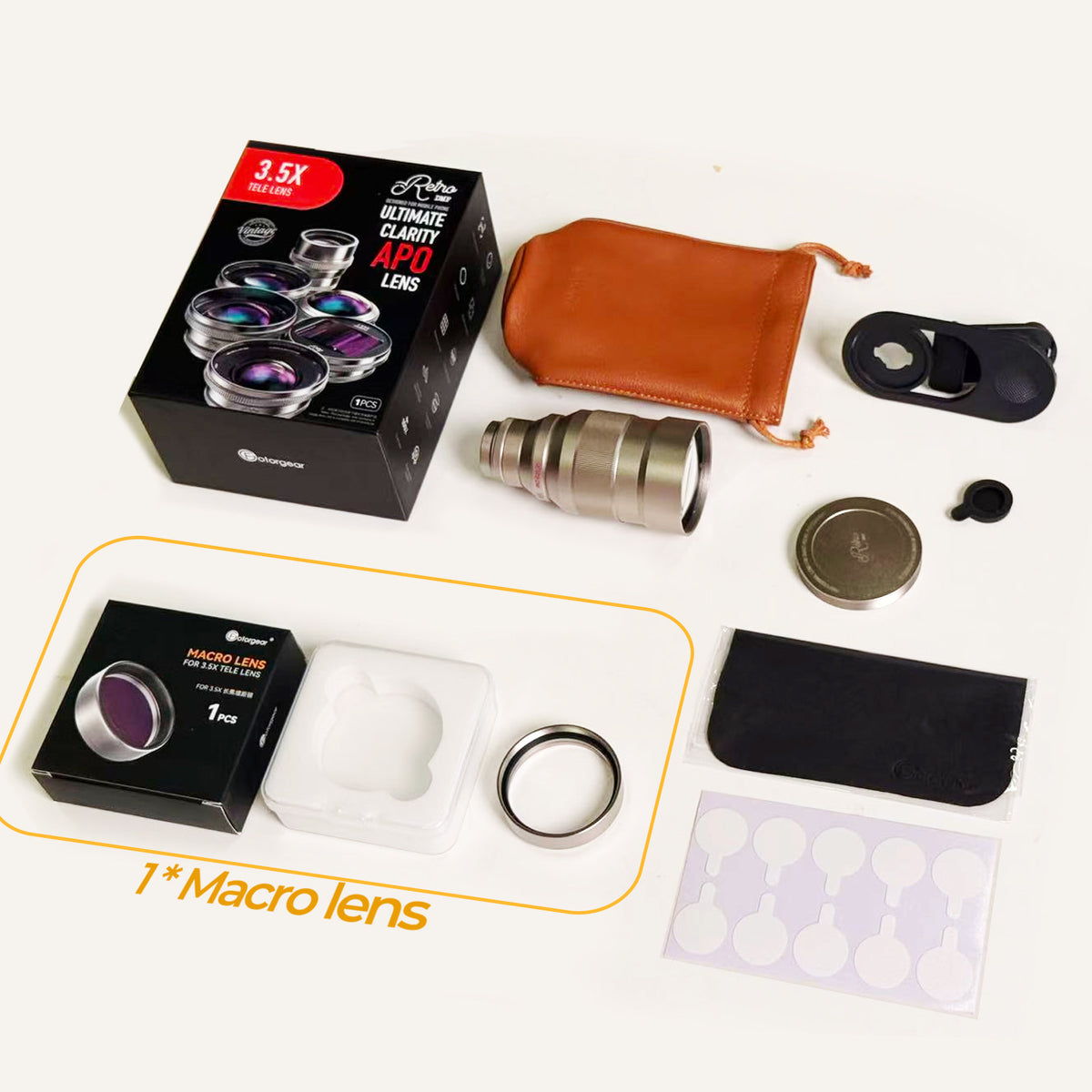 Retro series 3.5x Telephoto & Macro Lens Kit (T mount) technical diagram