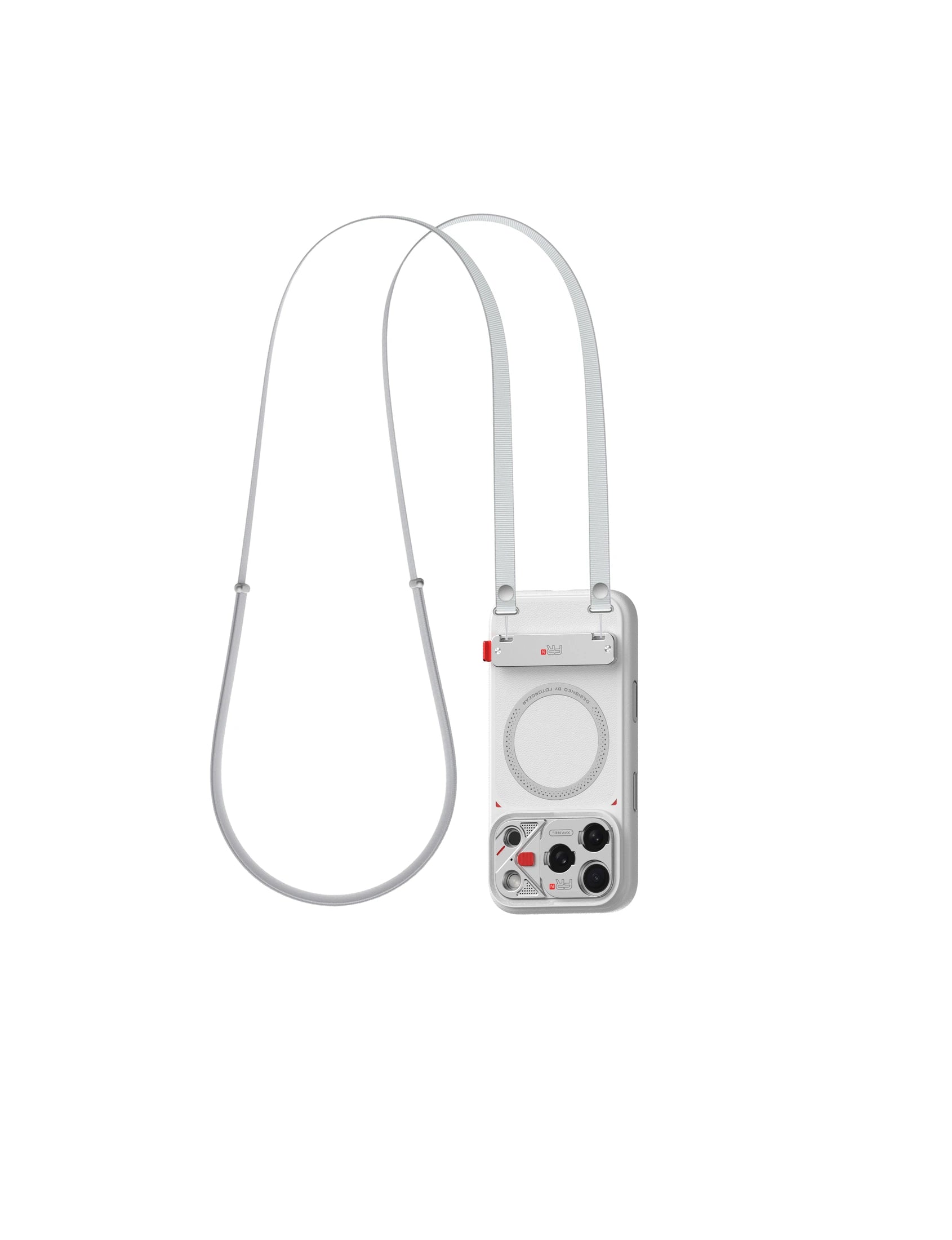 FR-N case with Maglink plate and gray strap attached at both connection points